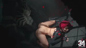 Big Thighs & Big Butt: Venom's Black Cock Claims Black Widow! thumbnail