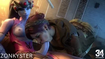 Futanari Sucks Widowmaker's Balls Out: Wicked Oral Sex! thumbnail