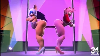 Sonic's Amy Gets Dual Dildo Pounding: Intense Breast Bounce Loop thumbnail