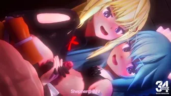 Konosuba Duo Gets Owned: Dark's Thighs Meet Aqua's Tits Under Big Cock Pressure thumbnail