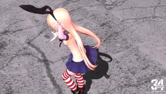 Damn, Look at That Pussy! Shimakaze in No-Panties Miniskirt Dance thumbnail