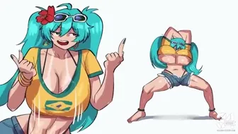 Brazillian Hatsune Miku: Dancing Her Ass Off (Big Boobs & Thigh Power) thumbnail