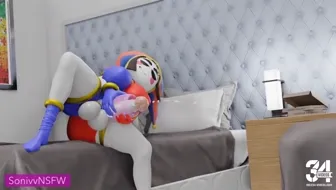 MASSIVE Penis Masturbating Onahole: Pomni's Dirty Solo Play thumbnail